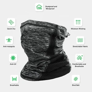 Langchi Neck Gaiter Mask, Cooling Breathable Face Cover Lightweight Face Scarf Cooling Bandana