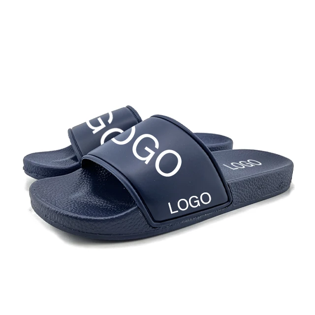 Latest custom printed slide slipper,PVC Women sandals custom slides footwear,plain custom Logo blank slide sandal