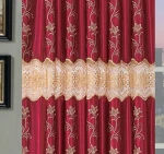Latest design wholesale Water Dissolving Satin Embroidery Curtain with Valance