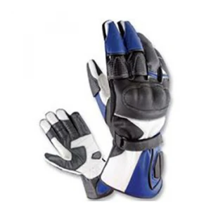 Leather motorbike racing gloves
