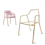 Light Luxury Gold Coffee Chair Base Modern Minimalist Makeup Chair Frame Metal Steel Stool Furniture Dining Chair Base Frame