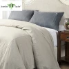 Linen fabric single double queen size 4 piece bed set pillowcase quilt duvet cover