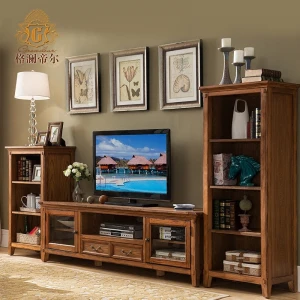 Living room modern furniture solid wood furniture luxury standing TV cabinet