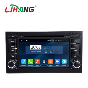 LJHANG 2 din touch screen android PX5 10.0  4+64g Car radio dvd player for AUDI A4 with gps navigation bluetooth fm cd mp4 wifi