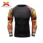 Long Sleeve Compression Printed Man Custom Made Bjj MMA Rash Guard