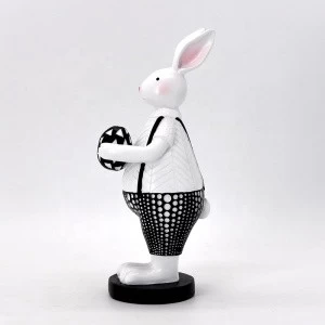 Lovely Polyresin room table Decorations Boy Easter Baby Bunny