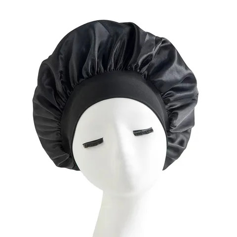 Buy Low Moq Customized Elegant Satin Hair Bonnets Elastic Turban Bath ...