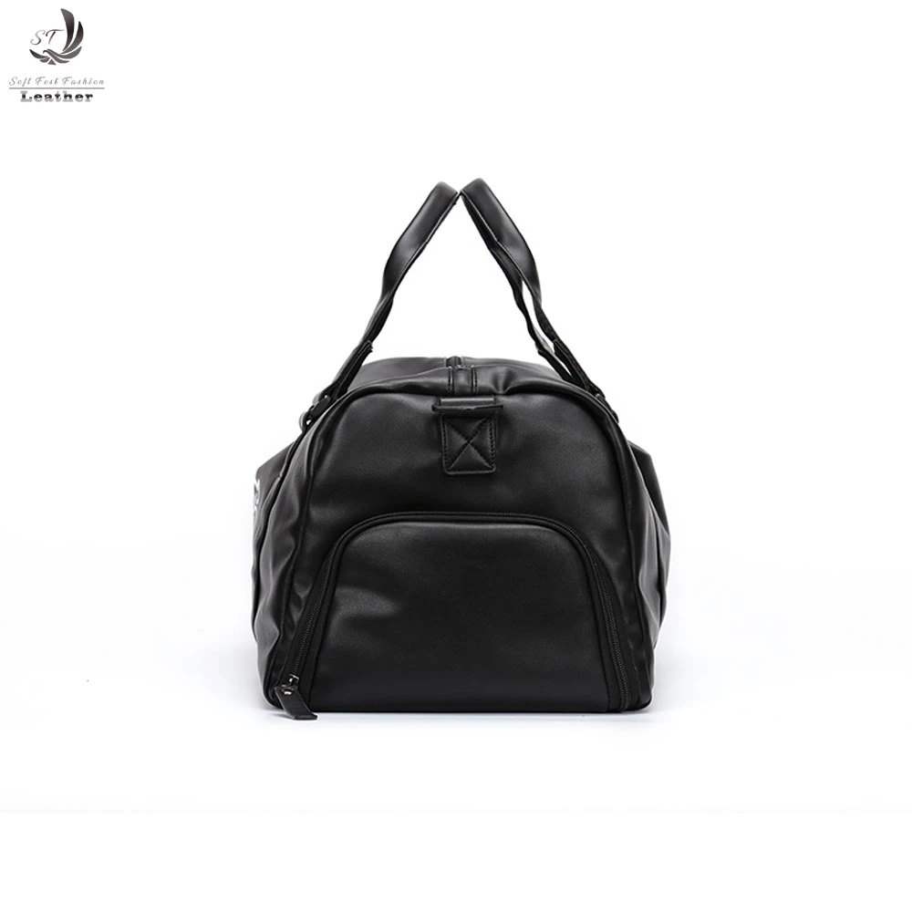 Luxury Black leather travel duffle bag vintage leather weekender mens duffel bag luggage Bags