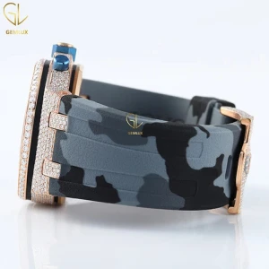 Luxury Bling Bling Lab-Grown Diamond Auto Date High Quality 40mm Dial Buckle Charm Eta Movement Wrist Watch With Certificate