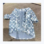 Luxury brand designs printed denim pet shirt apparel