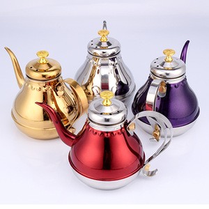 Luxury stainless steel tea kettle gold/sliver water kettle coffee pot for dubai market