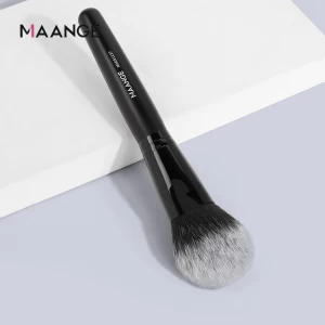 MAANGE Private Label Black Vegan Nylon Hair Wooden Handel Single Loose Powder Brush For Makeup brush