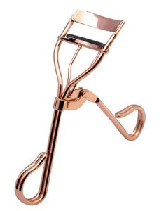makeup tool Rose gold plastic handle eyelash curler with silicon pads