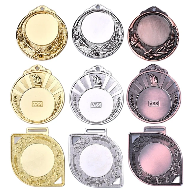Manufacturer Quality Custom All Shape Available Antique Gold Silver Copper Bronze Medals Engraving Sublimation Blank Medal