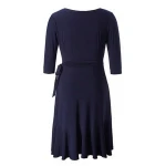 MARCO Womens Plus Size Stretch Wrap Dress With Cascading Flounces Size 0X-5X