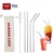 Mate Tea  Colored Reusable Stainless Steel And Brush with Bag Black Food Grade Custom Boba Bubble Drinking Straw Metal