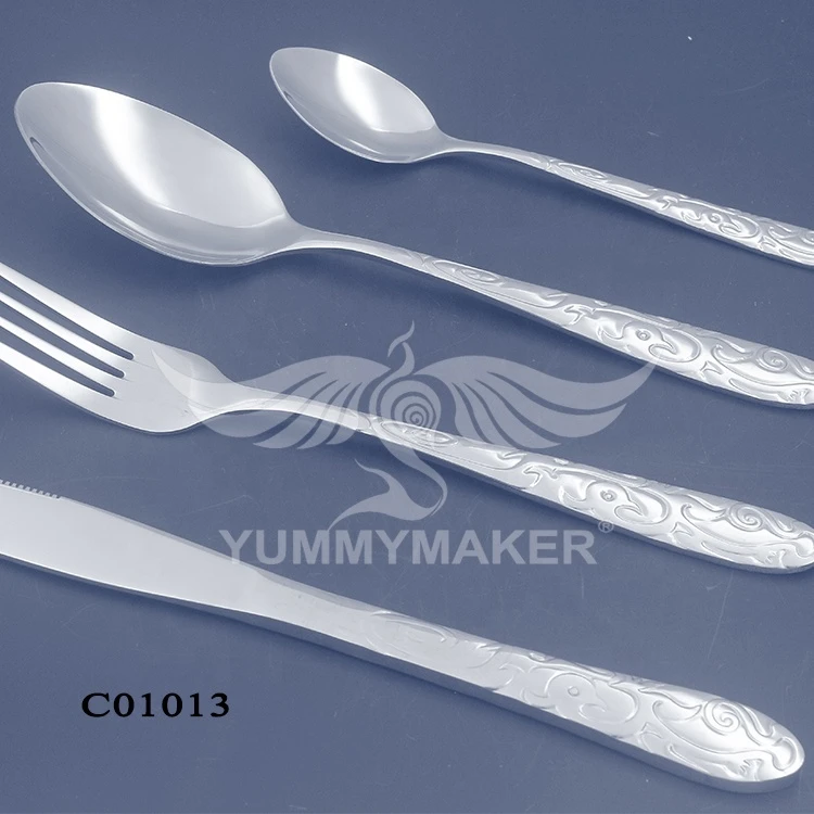 Matte polish Cutlery Set Flatware Serving Set 6pc Spoon Fork Knife stainless steel Tableware Wedding Party