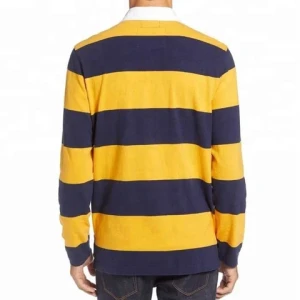 MenS Long Sleeves Plus Size Plain Dyed Rugby Polo Shirt Design With Combination