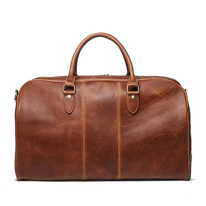 Men&#x27;s Leather Handbags Women Shoulder Messenger Bags Large Capacity Travel Duffel Bag Travel Tote Luggage Bag