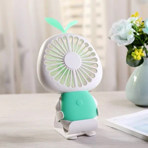 Mini Air Cool Fan Personal USB Rechargeable Handheld Fan with 2 Speed Adjustable, 7-Colorful Night Light