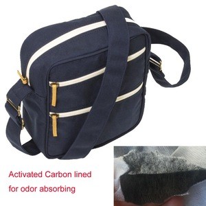mini odor smell proof messenger bag with carbon lining