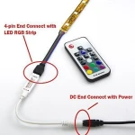 Mini RF RGB LED Controller Dimmer DC 5V-24V 12A 17 Keys Wireless Remote Control for Changing LED Strip Lights