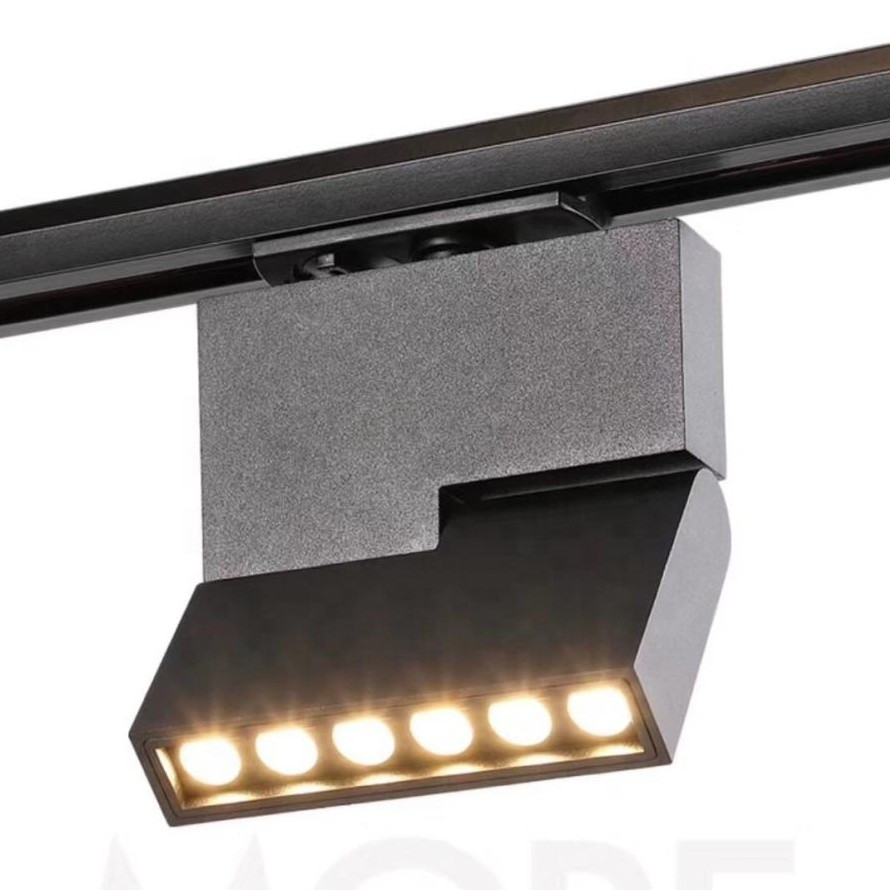 Modern design adjustable spot rail lighting 12w square led linear track light