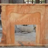 Modern interior decoration  100% hand carved sunset glow red  marble fireplace surround