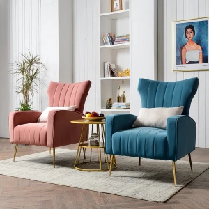 Modern Light Luxury Fabric Leisure Hotel Living Room Furniture Single Sofa Chair