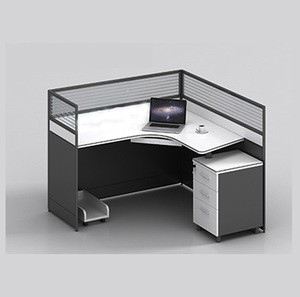 Modern office workstation desk with partition