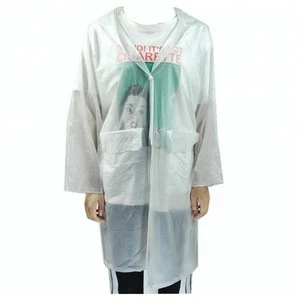 More thick White or clear pvc raincoat with buttons