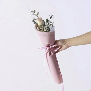 Most popular pe packaging plastic sleeve rose flower bud net for sale bopp flower sleeve