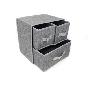 Multi-functional Household Collapsible Grey Fabric Storage Box Set