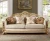 Import Natural Cherry Wood British Style Gold Leaf Living Room Sofa With Wood Veneer And Imported Fabric from China