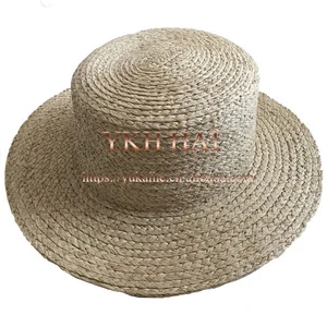 Natural color 8mm wide brim raffia straw hat not expensive