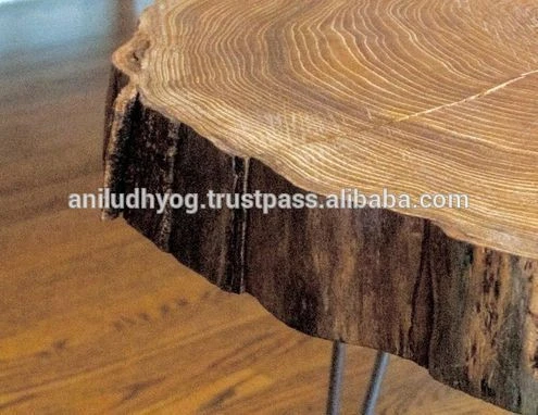 Natural Live Edge Round Slab Side Table / Coffee Table With hair pin metal legs