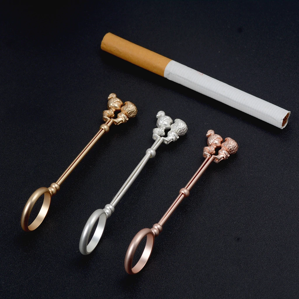 New Angel Fashion Cigarette Holder Ring Rack Metal Finger Clip Slim Cigarettes Smoking Accessories Smoker Jewelry Gift