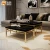Import new arrival mobilya mesa de centro, Stainless steel living room furniture table, black marble coffee table from China