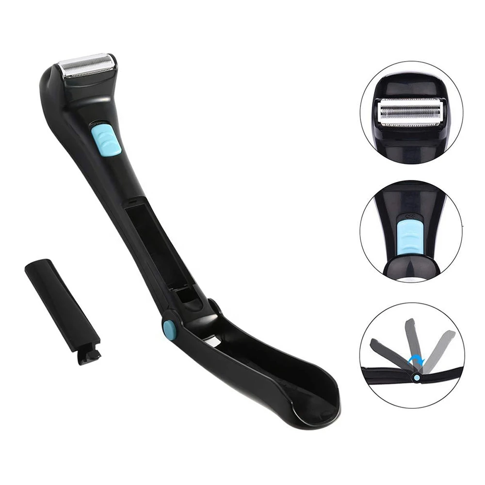 New Arrive Product Electric Back Hair Shaving Machine Safe Painless Shaving Battery Back Hair Removal With Foldable Long Handle