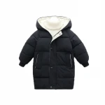 New autumn winter down cotton-padded jacket for boys in middle long cotton-padded jacket for girls to thicken winter baby clothe