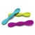 New bpa free Reusable eco silicone small baby eating food feeding training purple spoon set