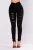 Import New fashion high rise black skinny ripped jeans for women from China