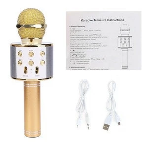 New Fashion USB wireless WS 858 Microphone KTV Karaoke Handheld Mic Speaker Wireless Microphone for Smartphone