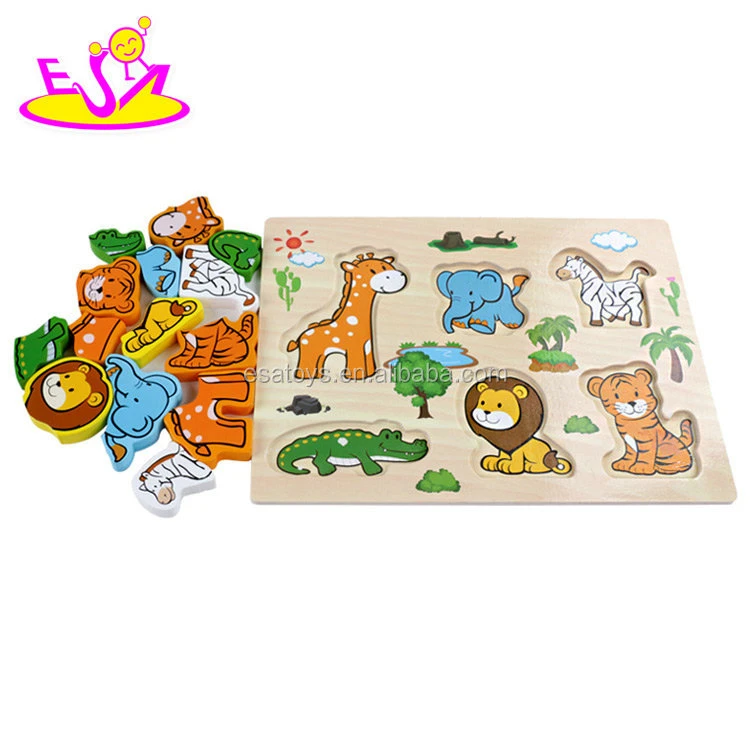 New hottest children wooden animal puzzle games for education W14D032