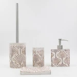 New Product Home and Hotel Bathroom Accessory sets- Leaf Effect Elegant Resin Tumbler