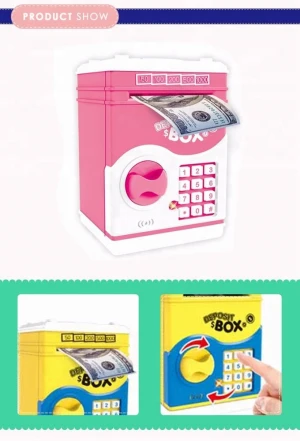 New safe money box atm machine toy atm bank for kids