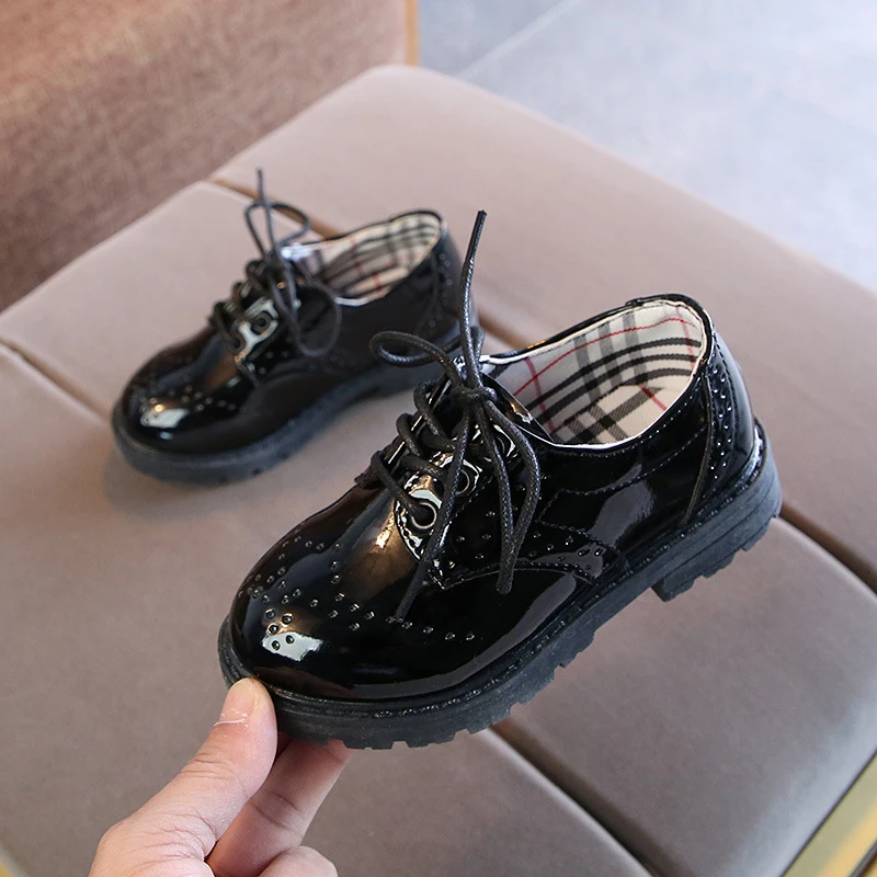 New student performance shoes stylish patent leather boy children shoes