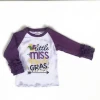 Newest toddler girls mardi gras clothing boutique ruffle mardi gras ragan shirts for spring