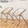 Newest vintage transparent colorful leisure chair folding party furniture cafe shop plastic dining char