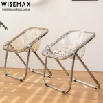 Newest vintage transparent colorful leisure chair folding party furniture cafe shop plastic dining char